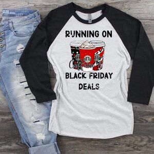 Black and White Graphic Raglan Tee